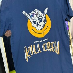 Navy Graphic Tee with Skull Design